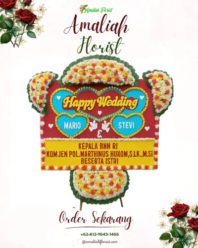 Karangan Papan Bunga Pernikahan di Jimbaran